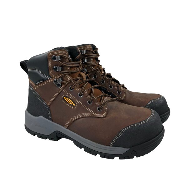 KEEN Evanston 6" Carbon Safety Toe Waterproof Work Boots Mens 8.5 D Bison/Black - Picture 1 of 10